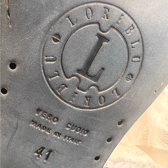 LORIBLU MADE IN ITALY LEATHER  Black Loafers Sleek Slip-Ons - Picture 6 of 15